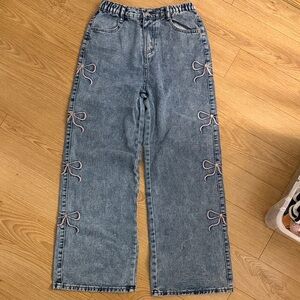 Blue Jeans with Bow Accents - never worn
